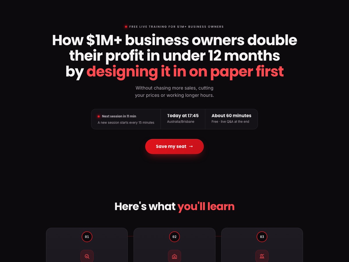 Registration page preview